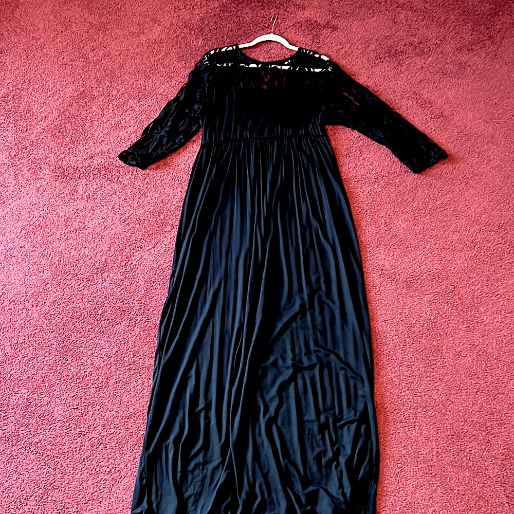 Long Cotton Lace Black Dress Chic Soul.Com Size 1x